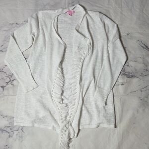 Lilly Pulitzer White Fringe Cardigan